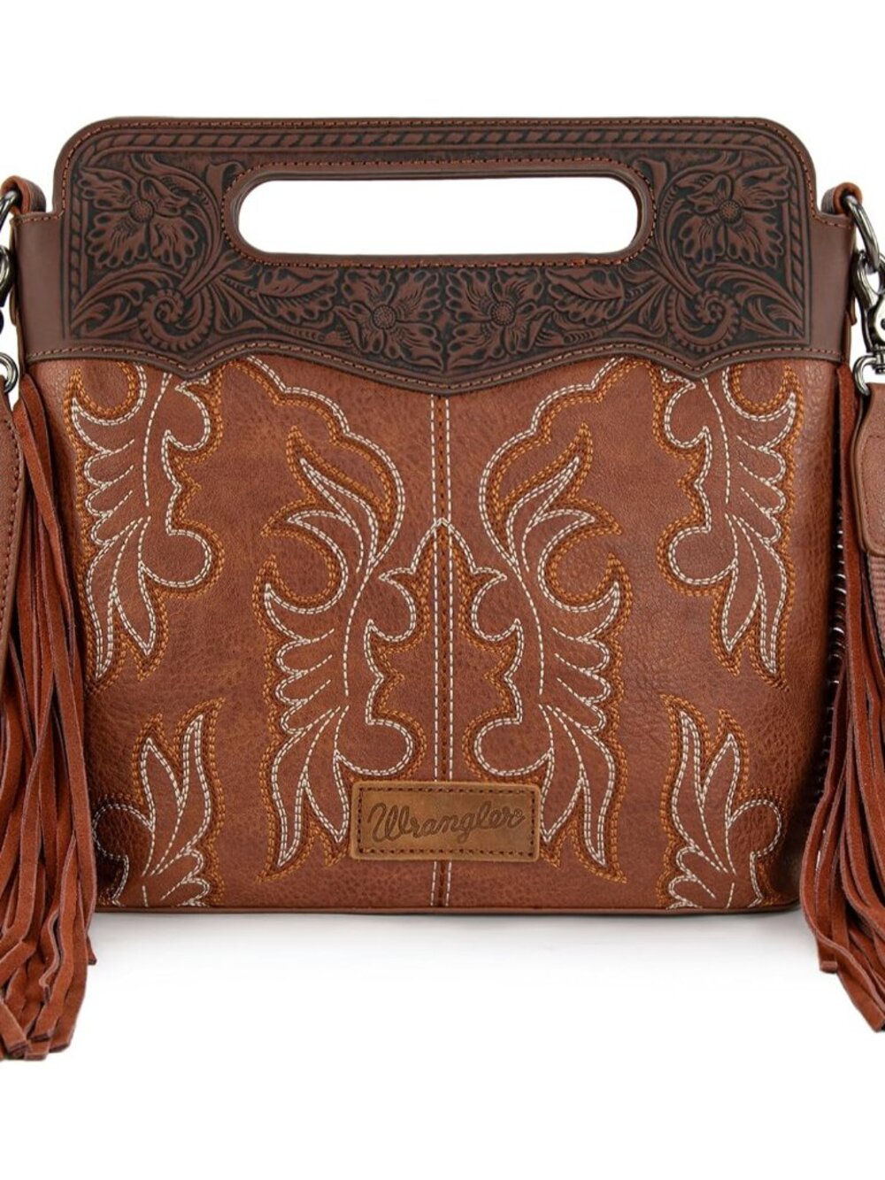 Wrangler Western Handbag for Women Crossbody Bag Top Handle Embossed Cowgirl Fri